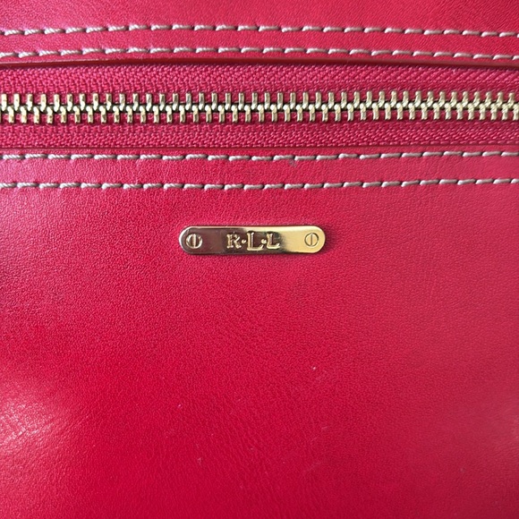 Ralph Lauren  shoulder bag  Crossbody  Satchel  leather Red excellent condition - Picture 4 of 16